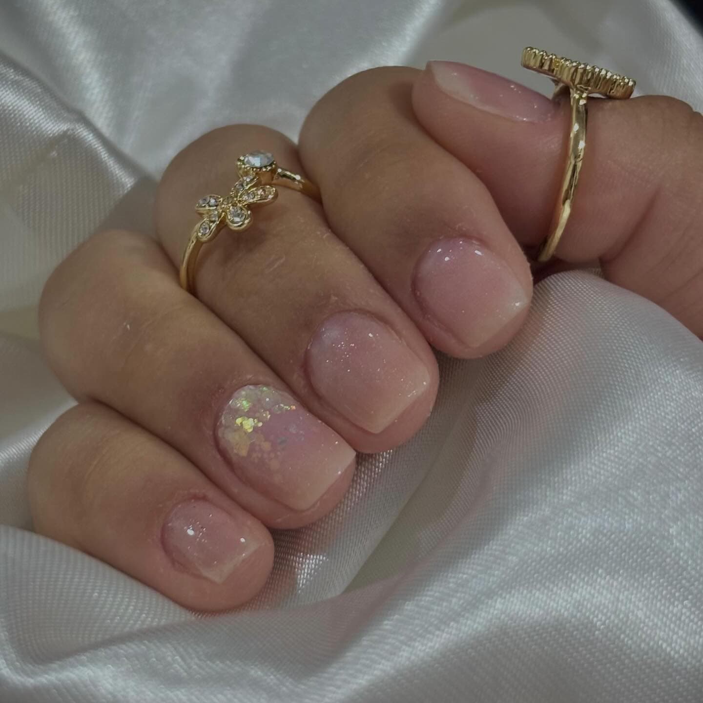 Banho em gel com encapsulada glitter