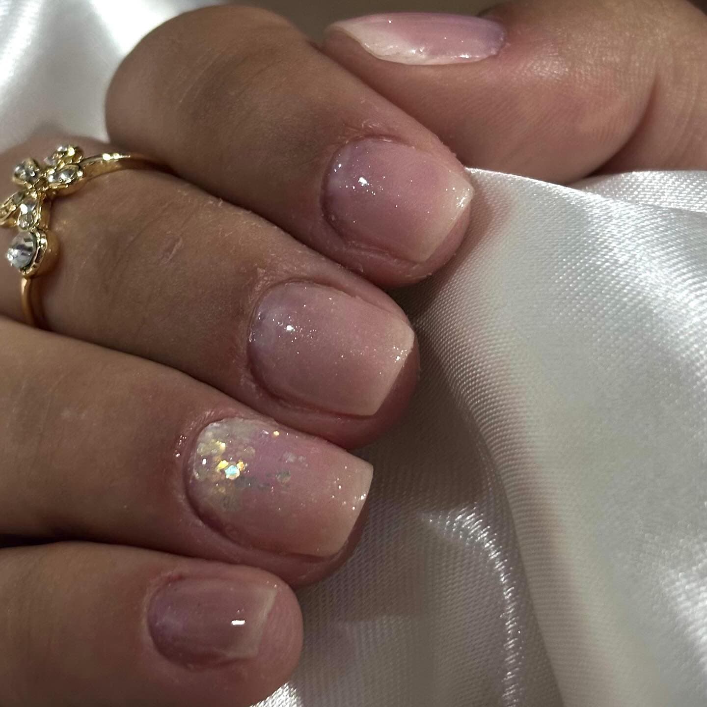 Banho em gel com encapsulada glitter