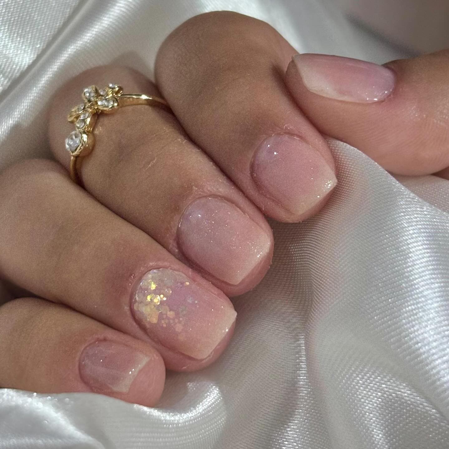 Banho em gel com encapsulada glitter